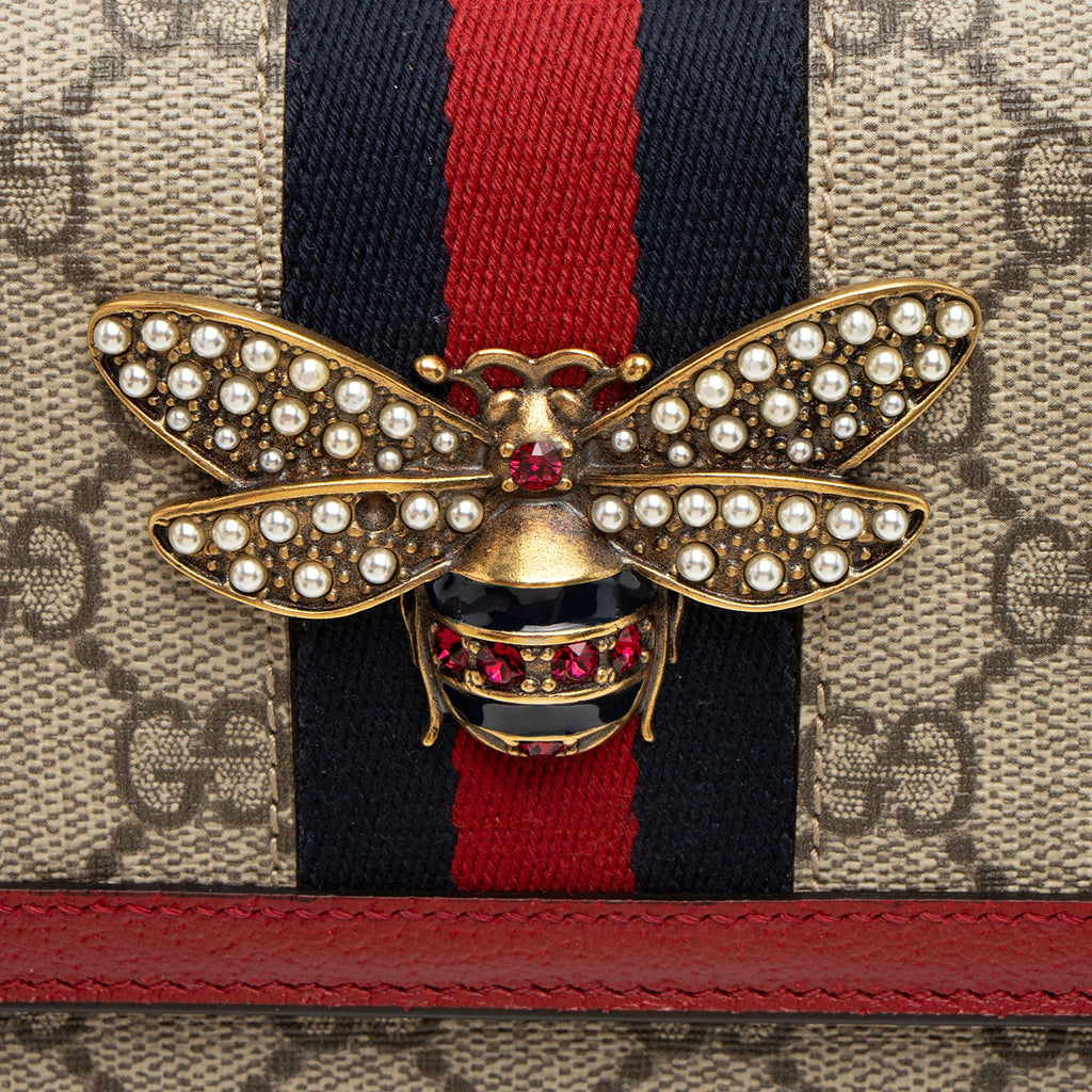 Gucci GG Supreme Queen Margaret Wallet on Chain (SHF-Cy5wDk)