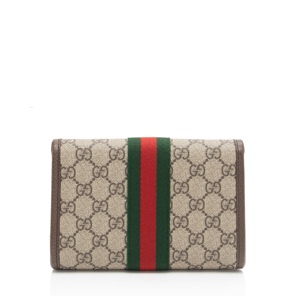 Gucci GG Supreme Rajah Slim Mini Flap Bag (SHF-mFDQig)