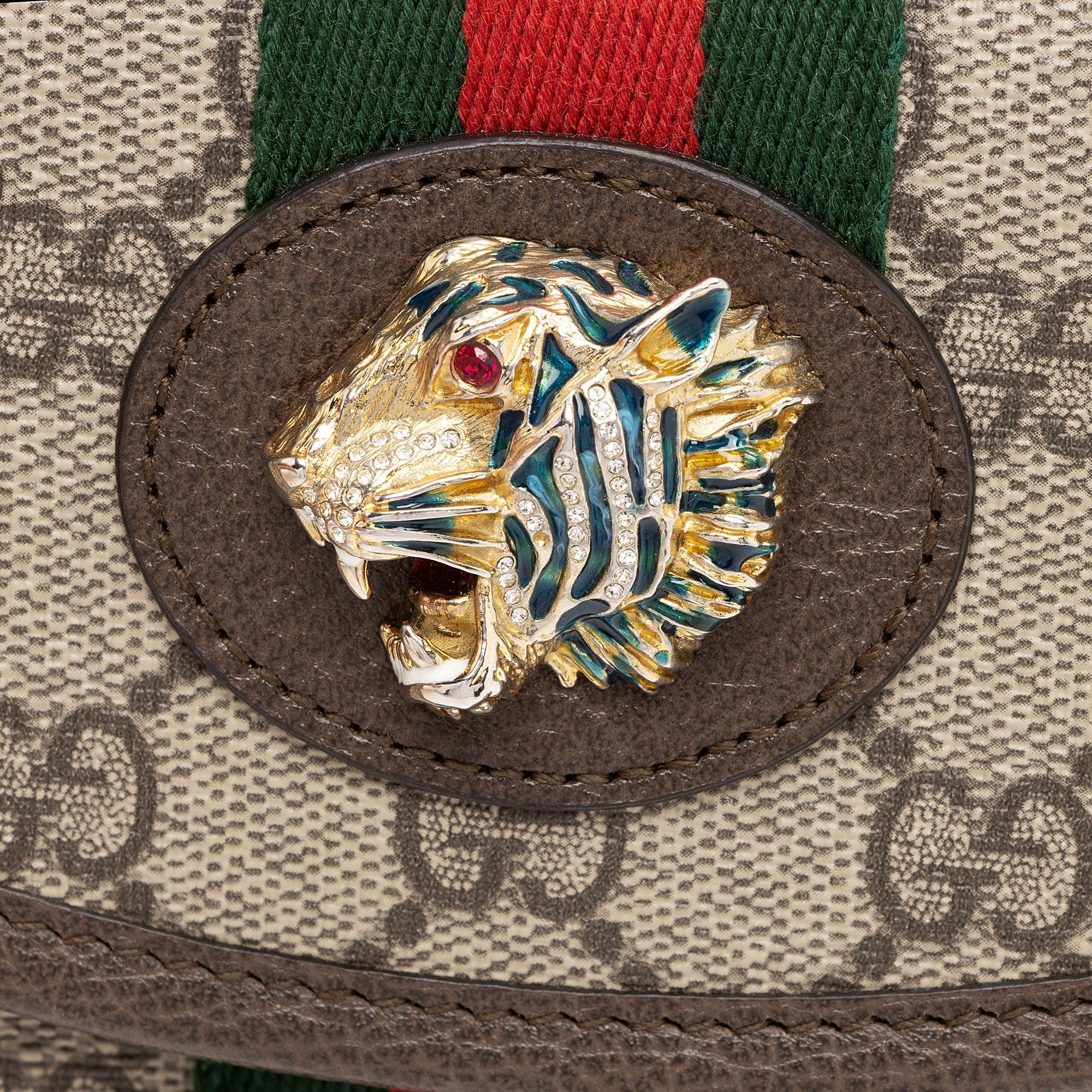 Gucci GG Supreme Rajah Slim Mini Flap Bag (SHF-mFDQig)