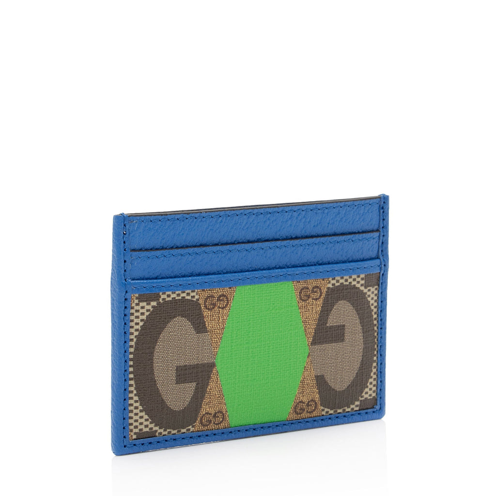 Gucci GG Supreme Rhombus Print Card Case (SHF-aduYXB)