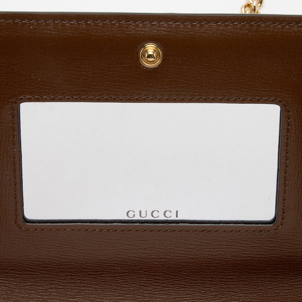 Gucci GG Supreme Script Logo Heart Wallet on Chain (SHF-lumKJK)