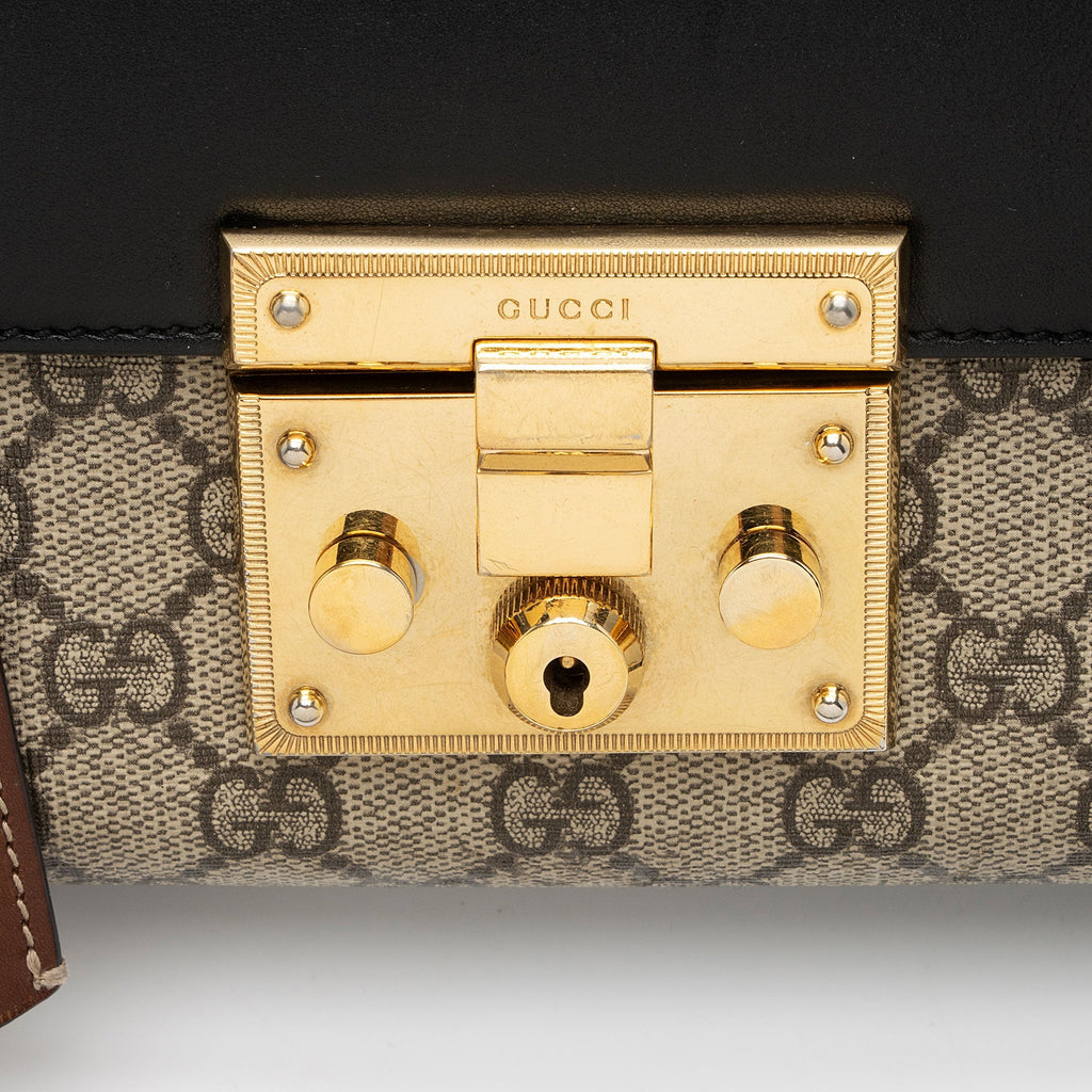 Gucci GG Supreme Small Padlock Shoulder Bag