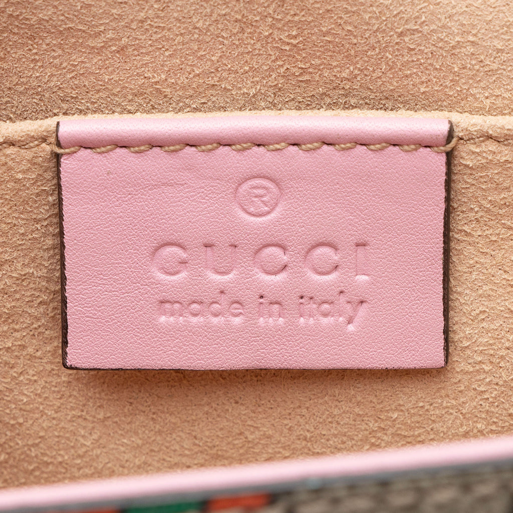 Gucci GG Supreme Strawberry Padlock Small Shoulder Bag (SHF-KHb3br)