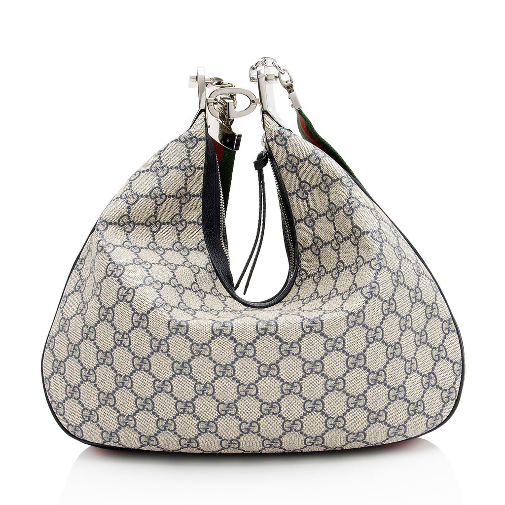 Gucci GG Supreme Web Attache Large Shoulder Bag