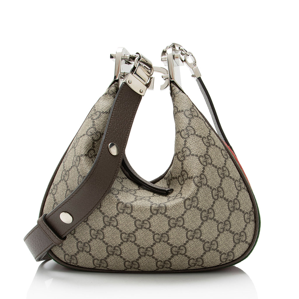 Gucci GG Supreme Web Attache Small Shoulder Bag