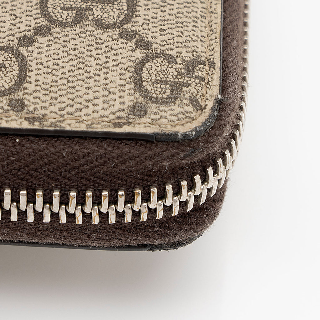 Gucci GG Supreme Web Bee Zip Around Wallet (SHF-ViBJEb)