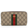 Gucci GG Supreme Web Bee Zip Around Wallet (SHF-ViBJEb)