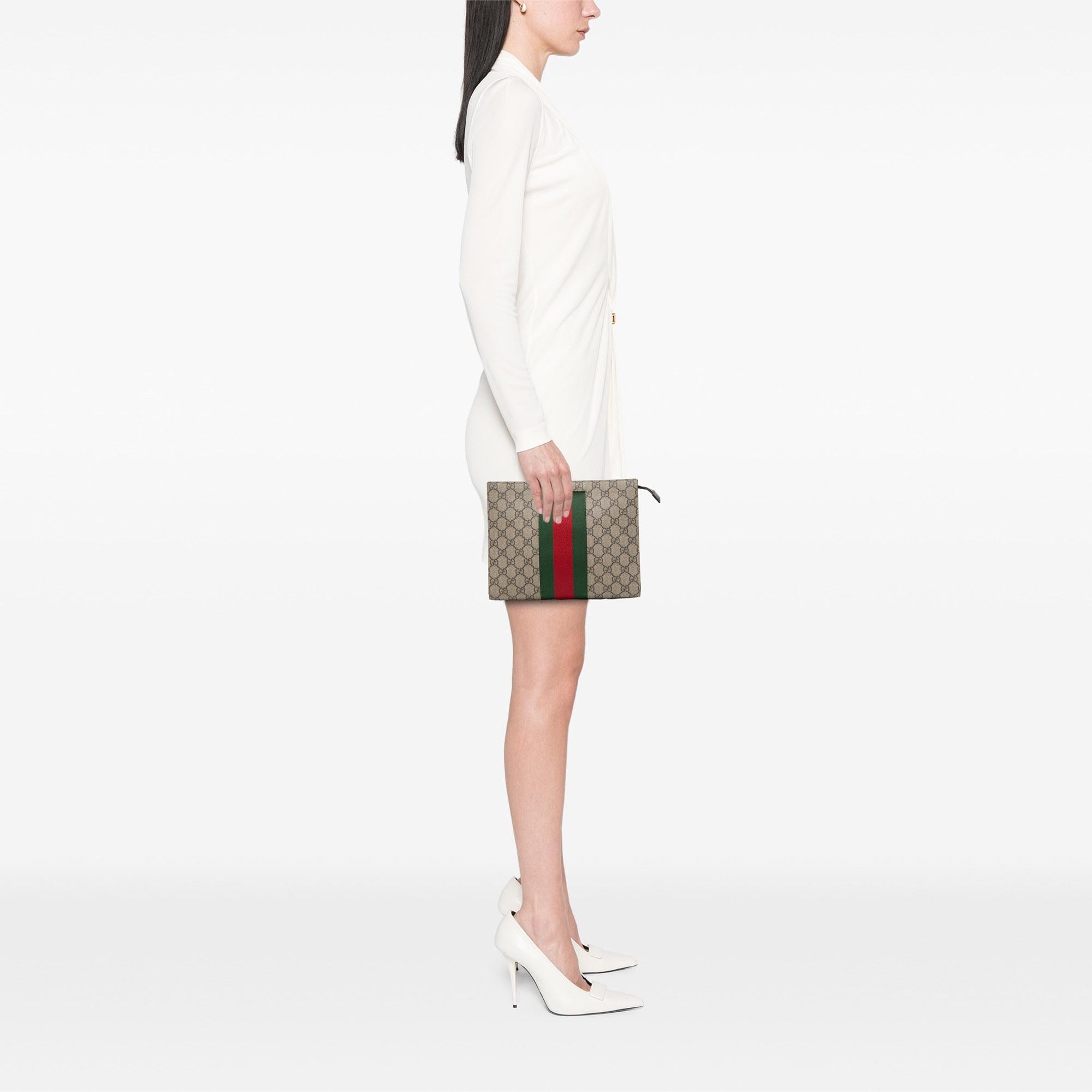 Gucci GG Supreme Web Clutch