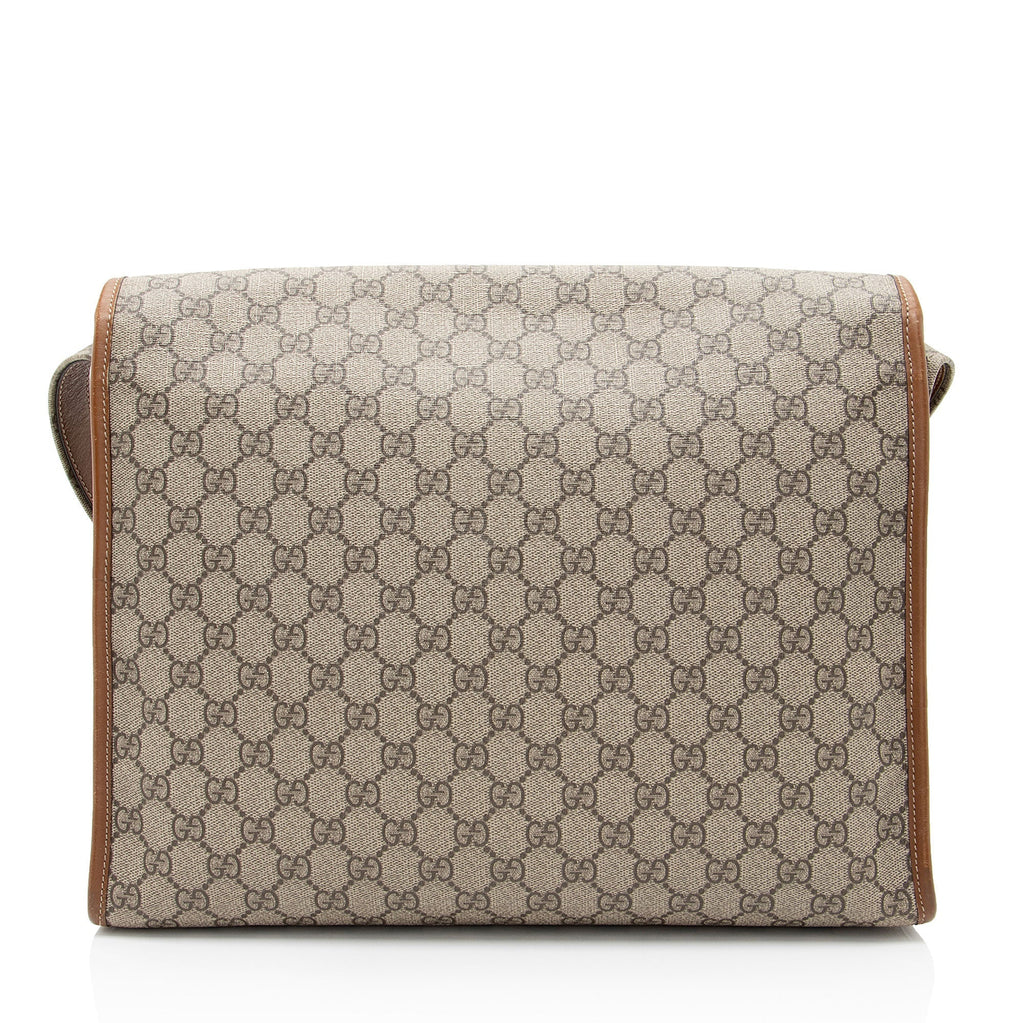 Gucci GG Supreme Web Flap Medium Messenger