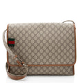 Gucci GG Supreme Web Flap Medium Messenger