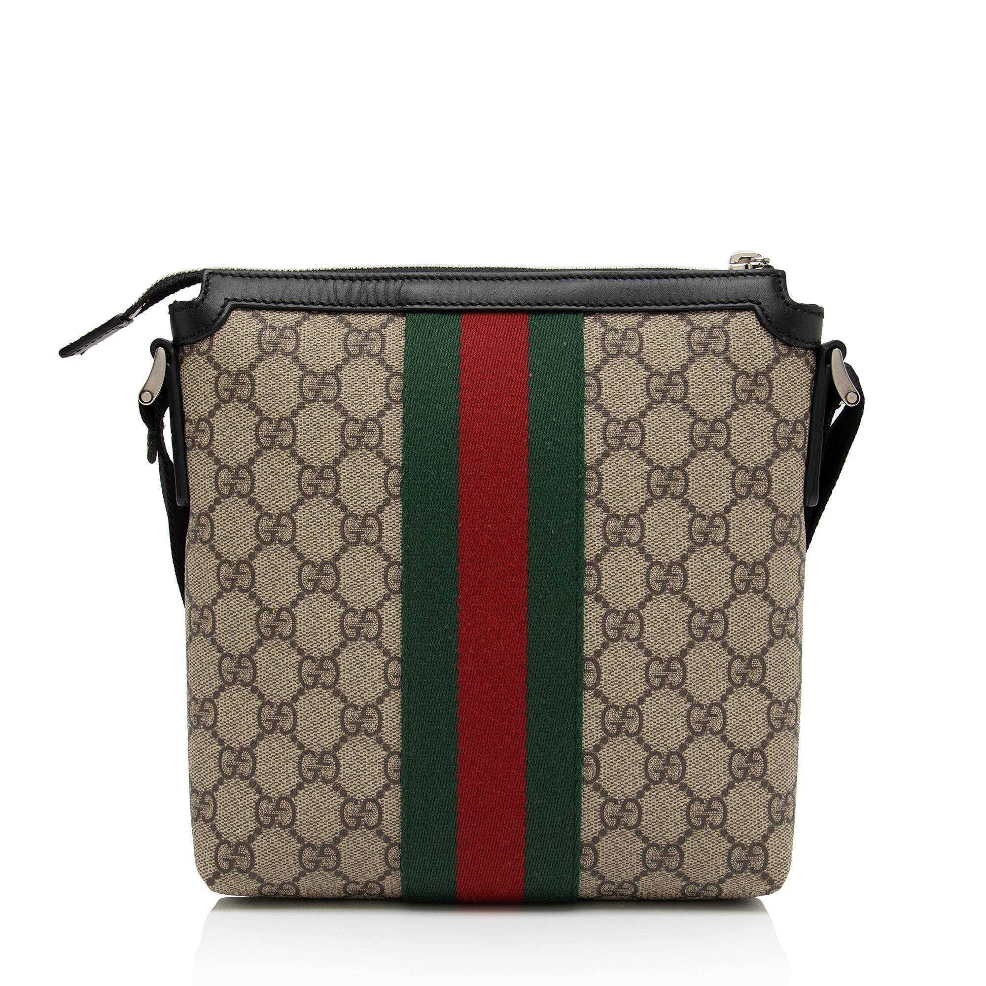 Gucci GG Supreme Web Flat Messenger Bag (SHF-MJH9wS)