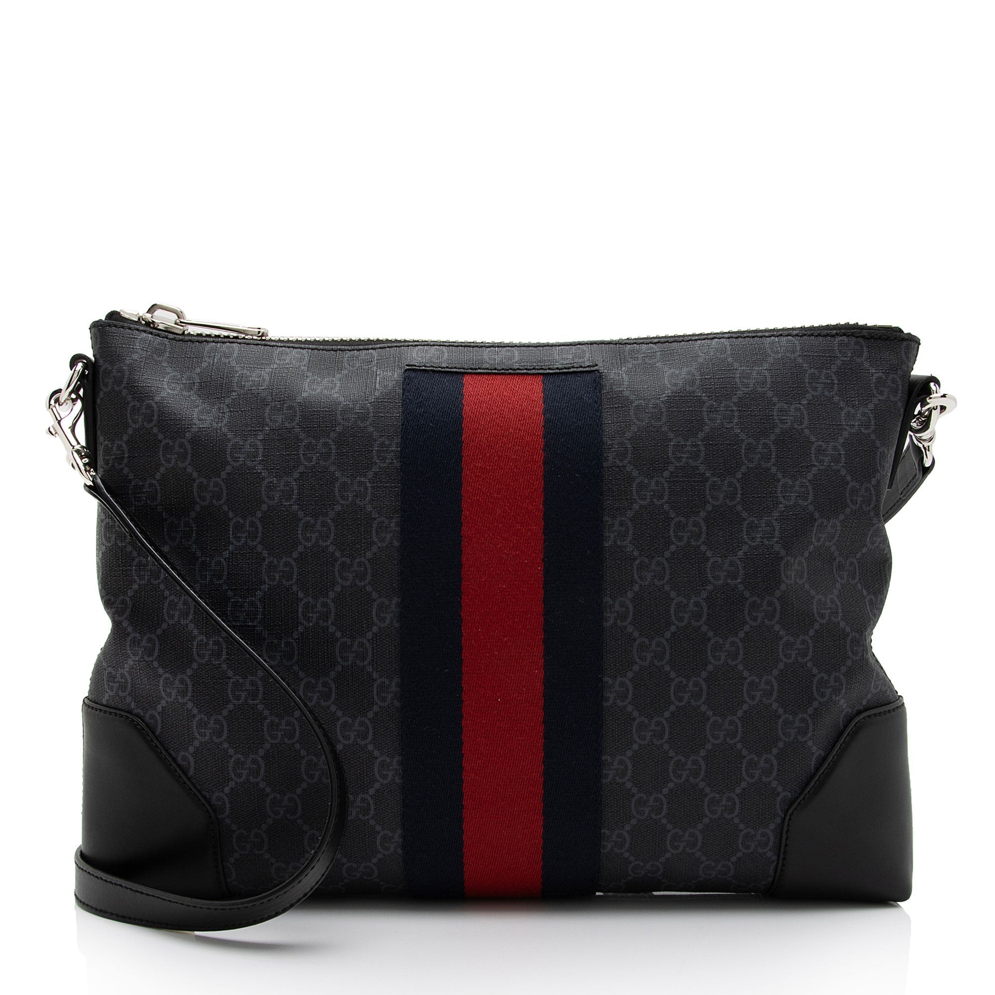 Gucci GG Supreme Web Flat Square Messenger Bag (SHF-3vvT7M)