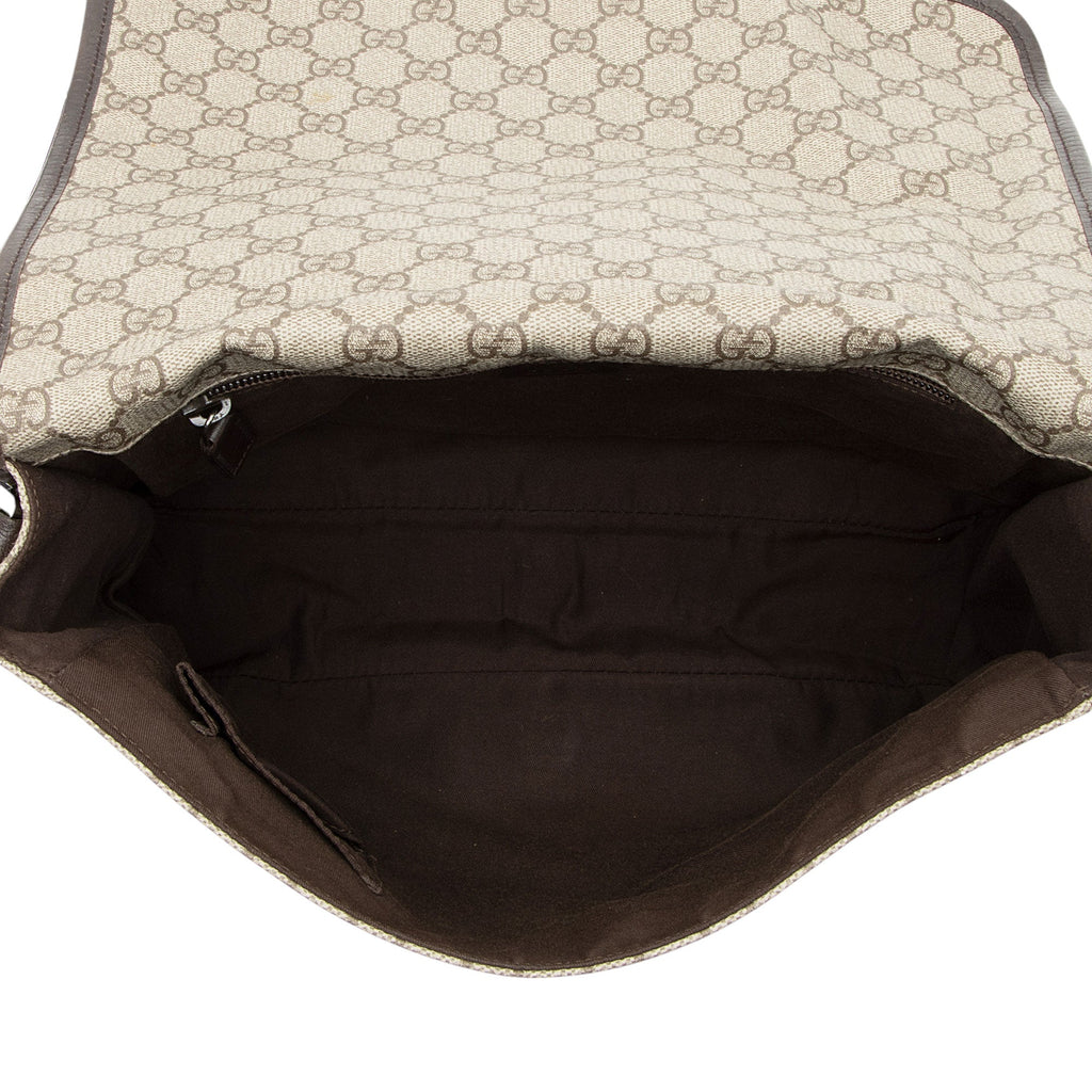 Gucci GG Supreme Web Medium Flap Messenger