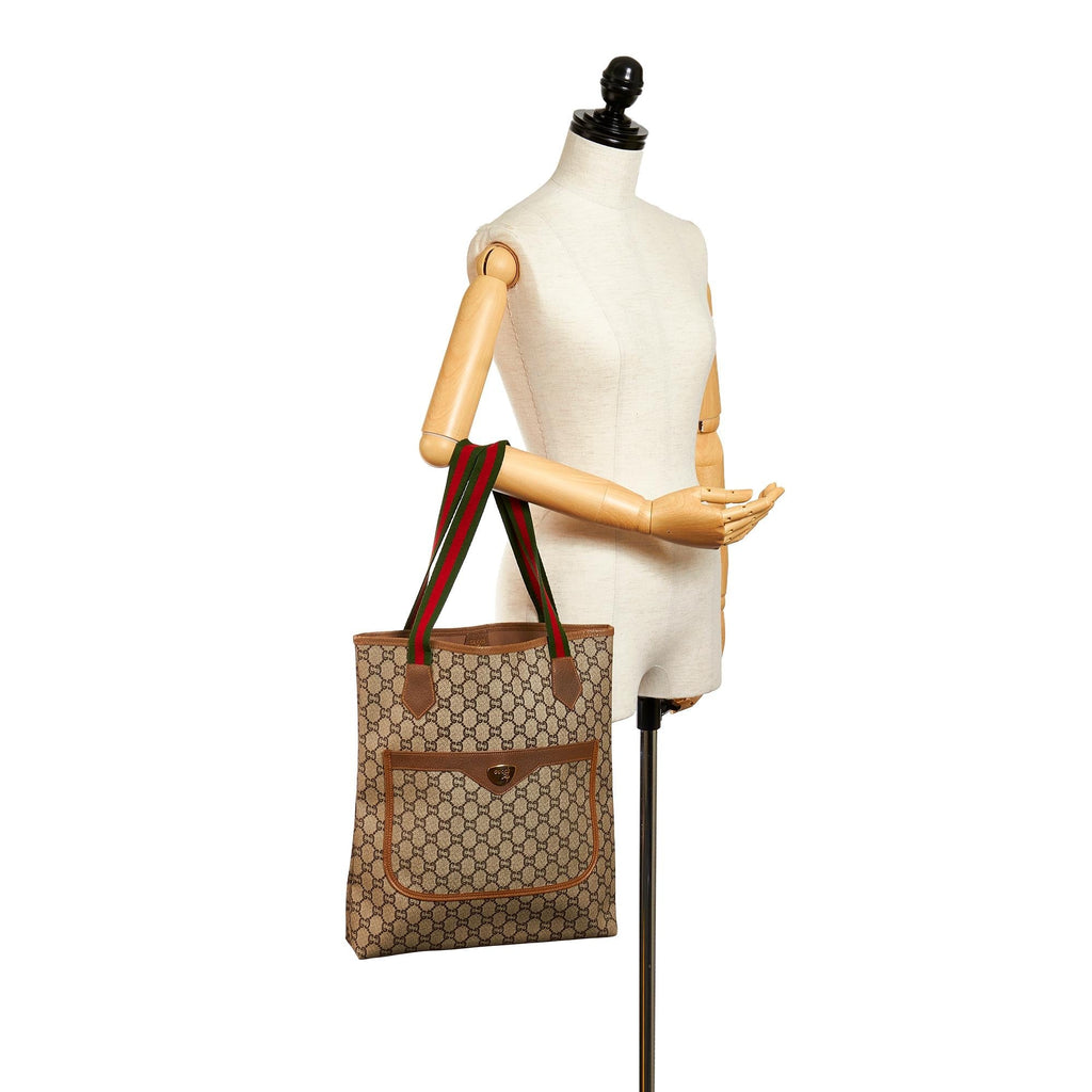 Gucci GG Supreme Web Tote Bag (SHG-27454)
