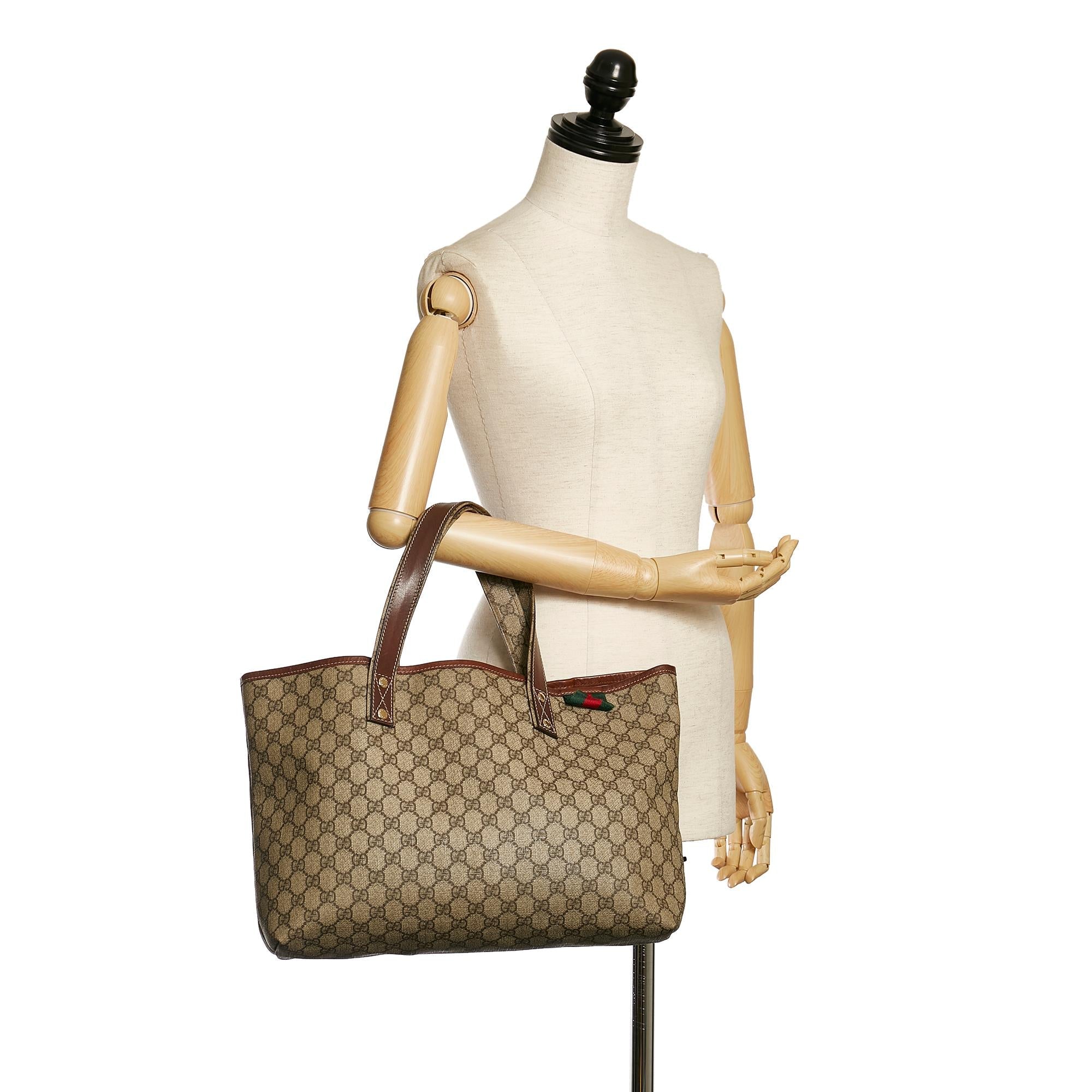 Gucci GG Supreme Web Tote Bag (SHG-34082)