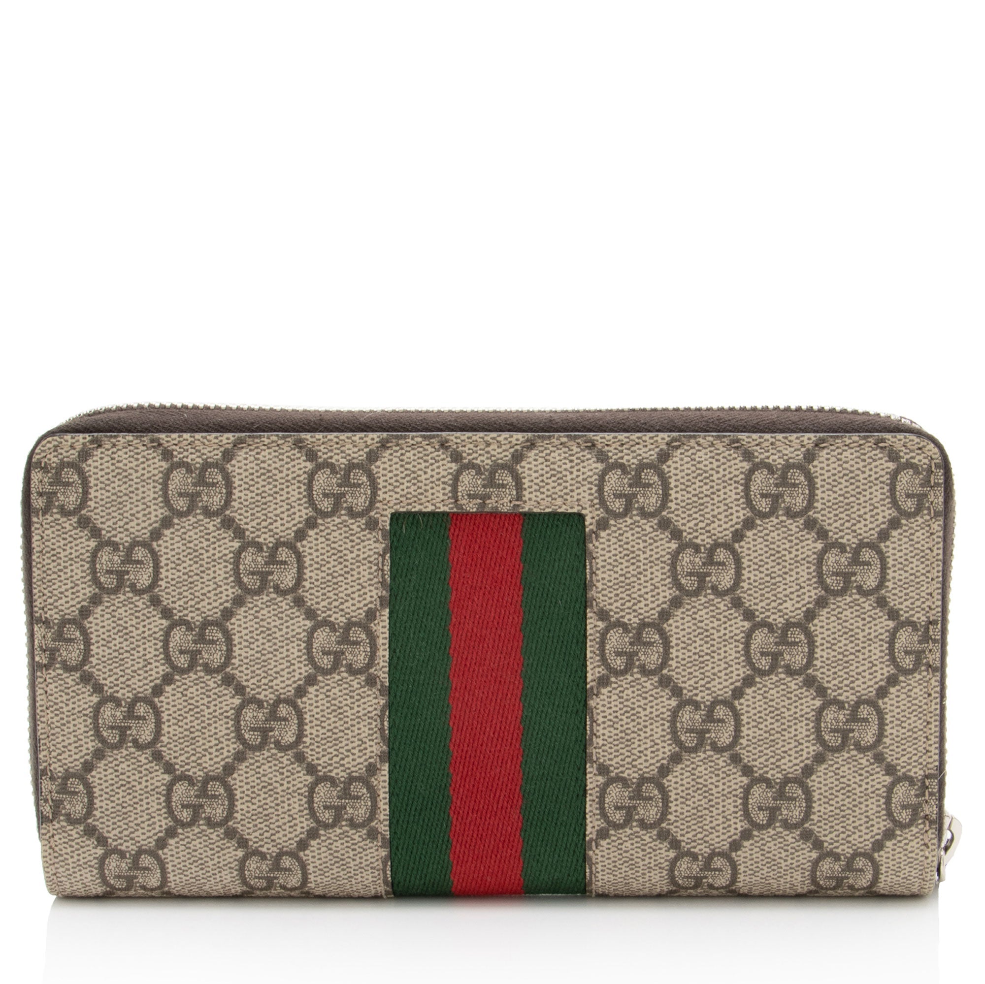 Gucci GG Supreme Web Zip Around Wallet