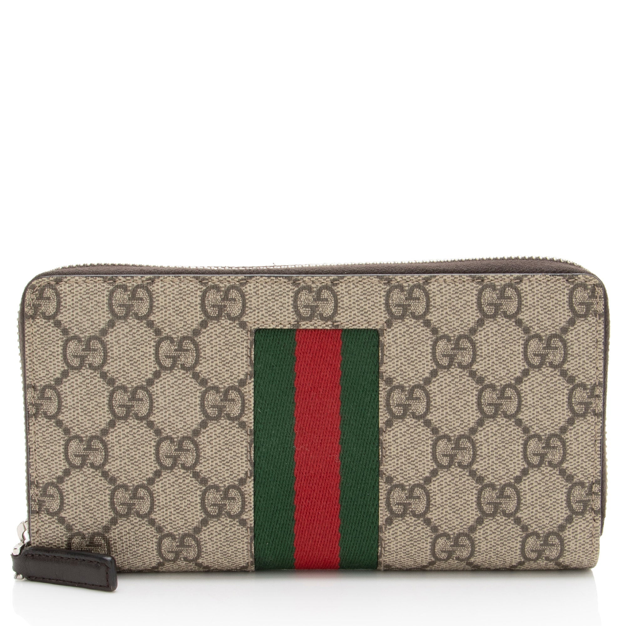 Gucci GG Supreme Web Zip Around Wallet