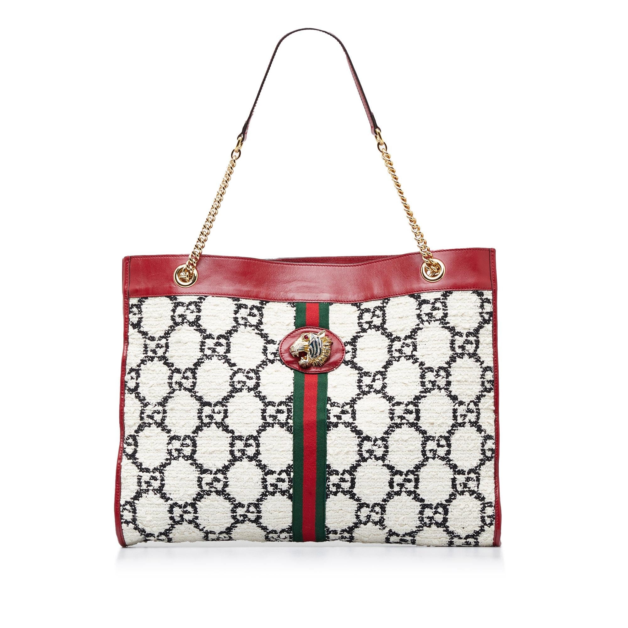 Gucci GG Tweed Rajah Web Tote (SHG-P1EybE)