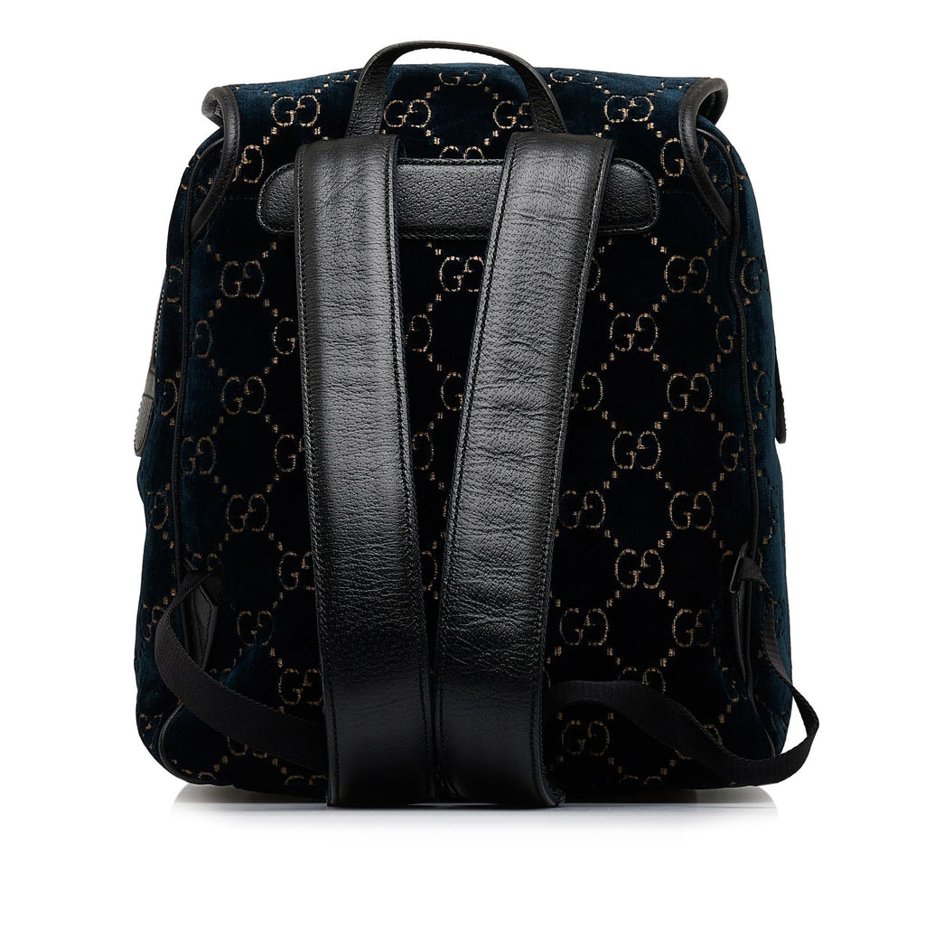 Gucci GG Velvet Double Buckle Backpack (SHG-ew8ThP)