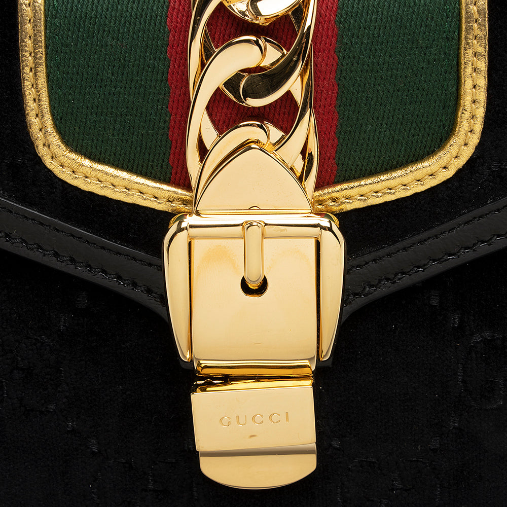 Gucci GG Velvet Sylvie Mini Satchel (SHF-22913)
