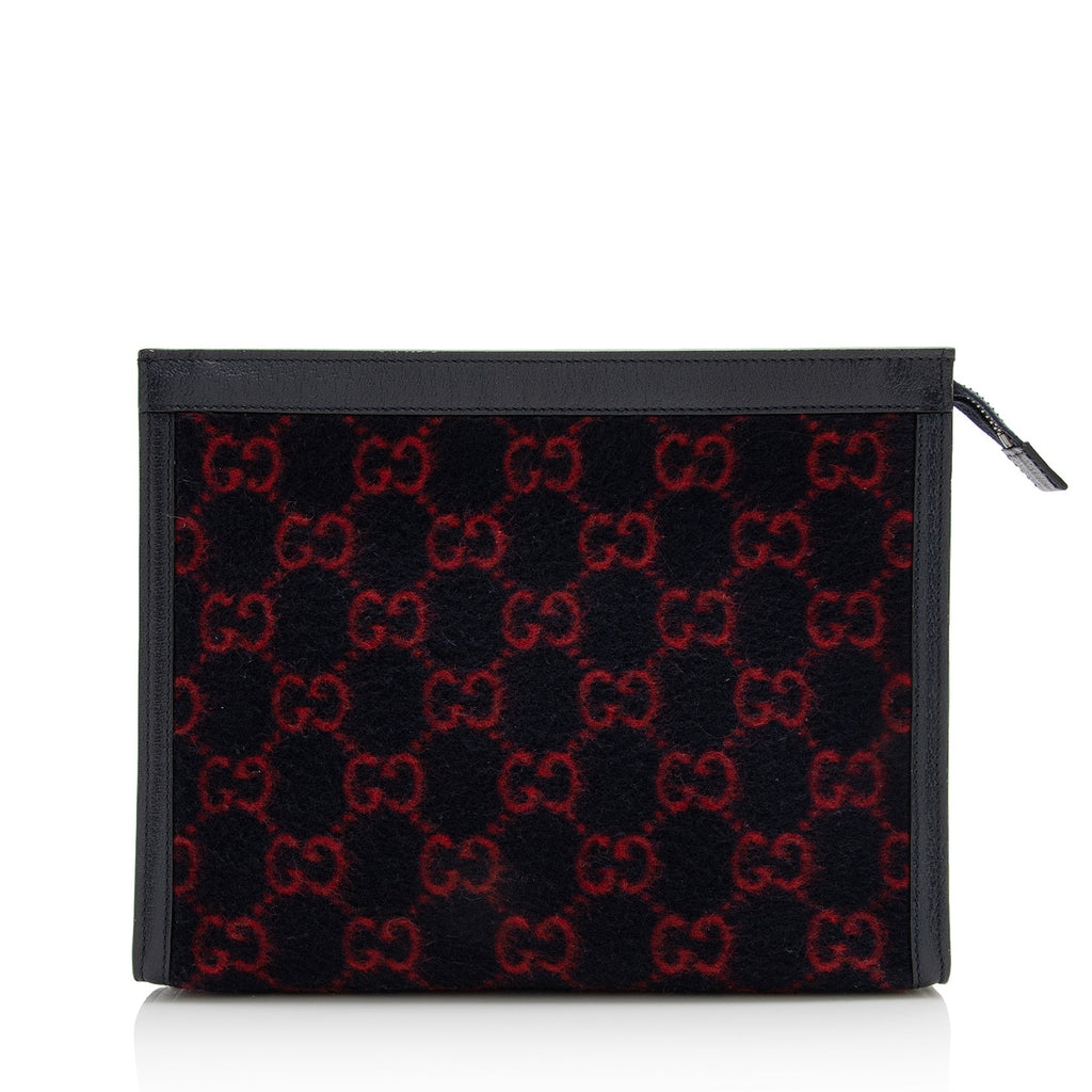 Gucci GG Wool Zip Pouch (SHF-22717)