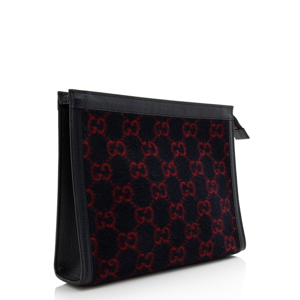 Gucci GG Wool Zip Pouch (SHF-22717)