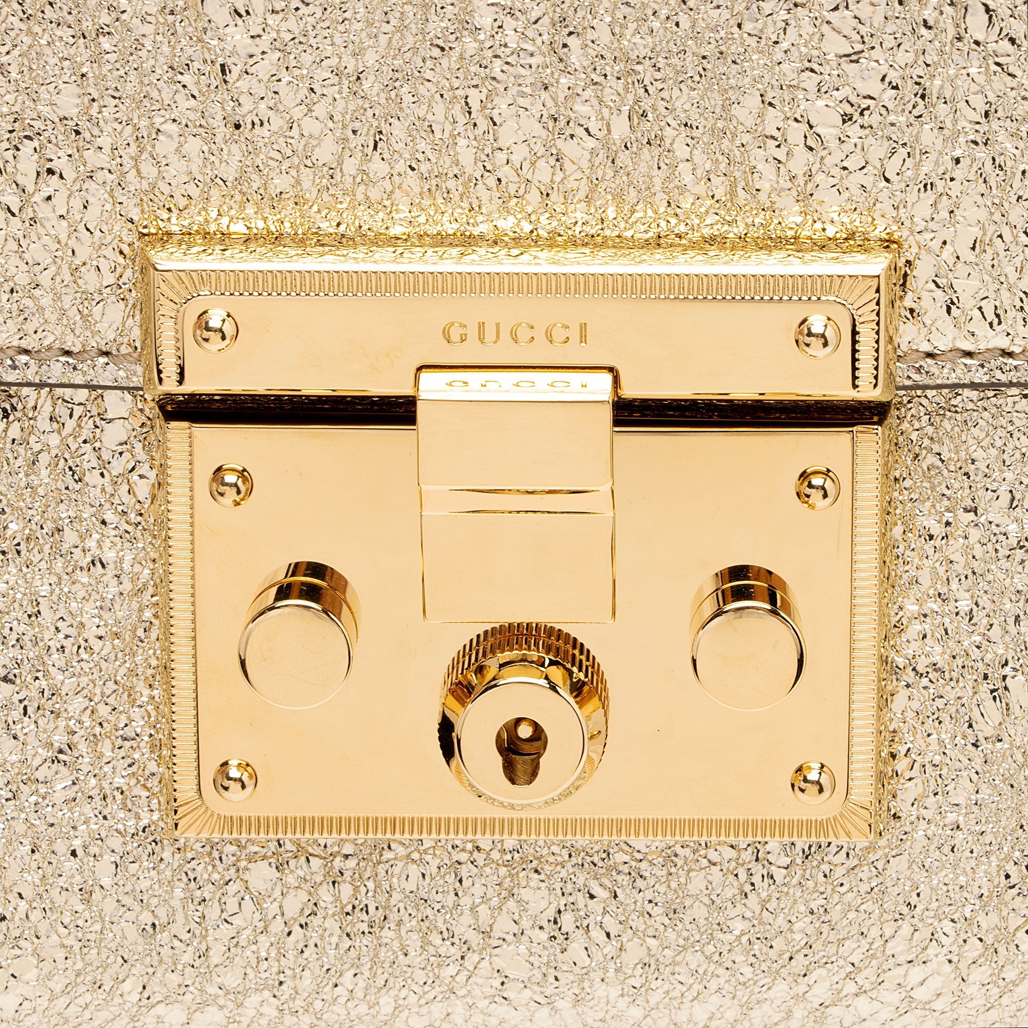 Gucci Galassia Leather Padlock Small Shoulder Bag (SHF-Tu7mRP)
