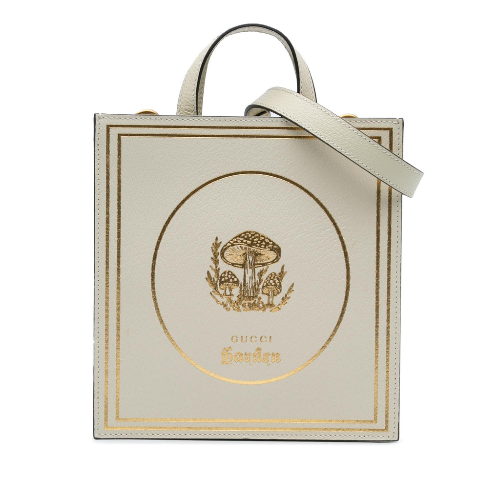 Gucci GardLB Calfskin Mushrooms Vertical Shopping Tote