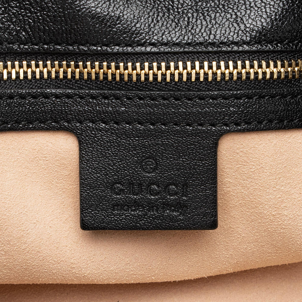 Gucci Glazed Calfskin Horsebit 1955 Morsetto Drawstring Shoulder Bag (SHF-4zXuXi)