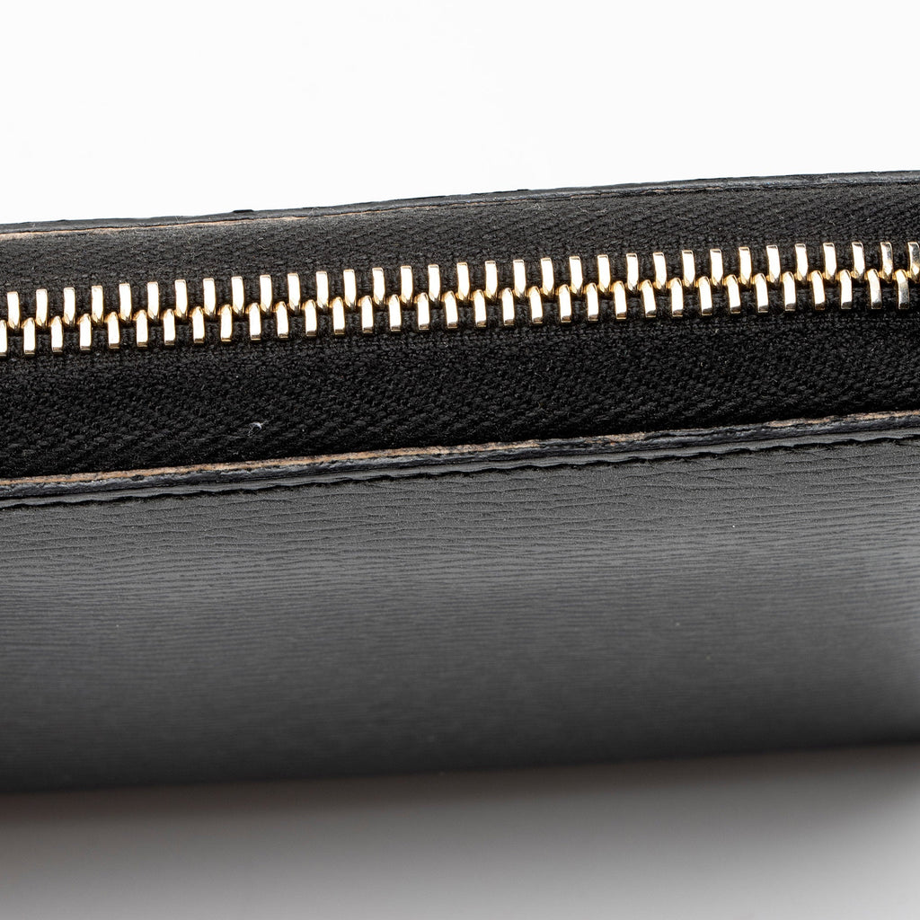 Gucci Glazed Leather Zip Around Wallet