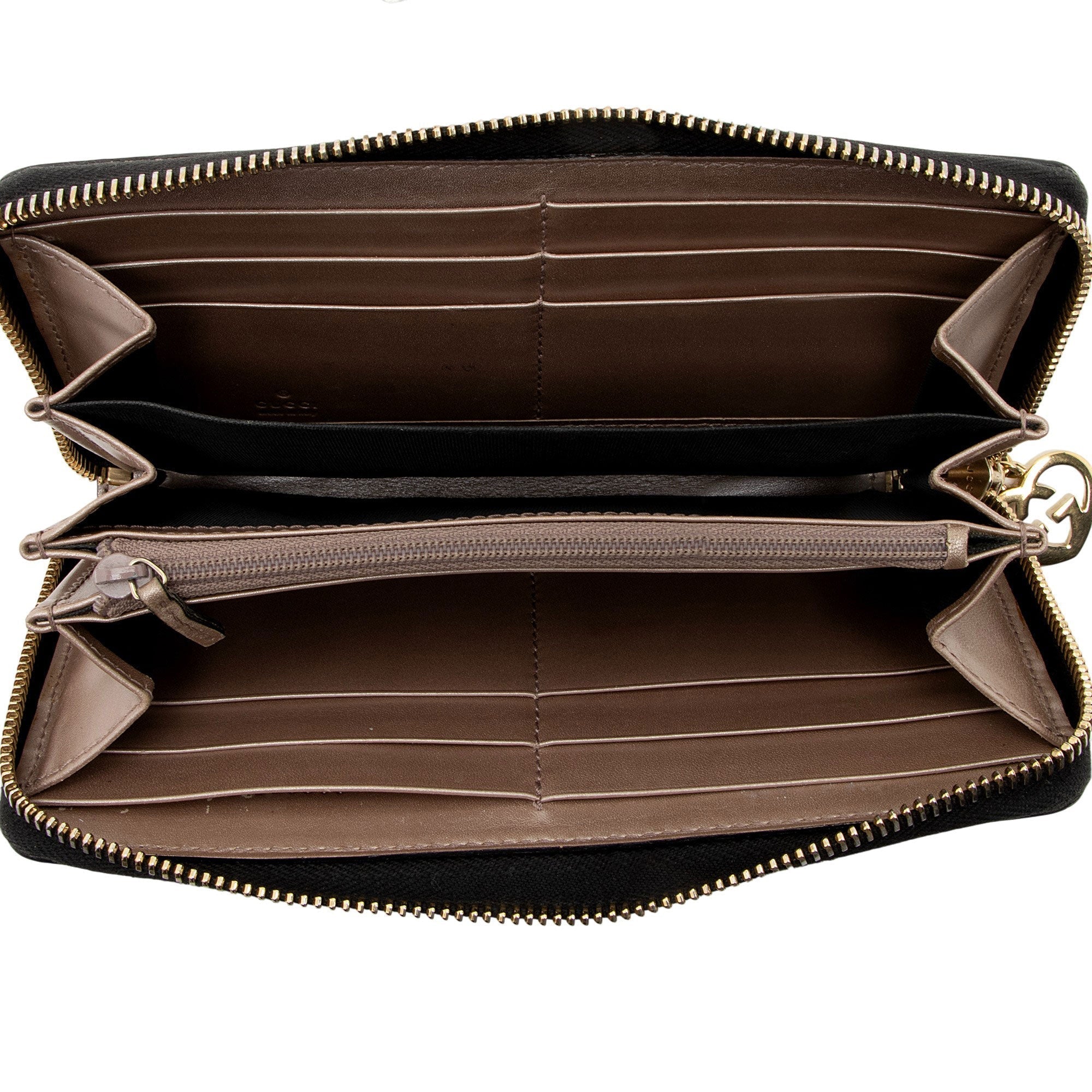 Gucci Glazed Leather Zip Around Wallet
