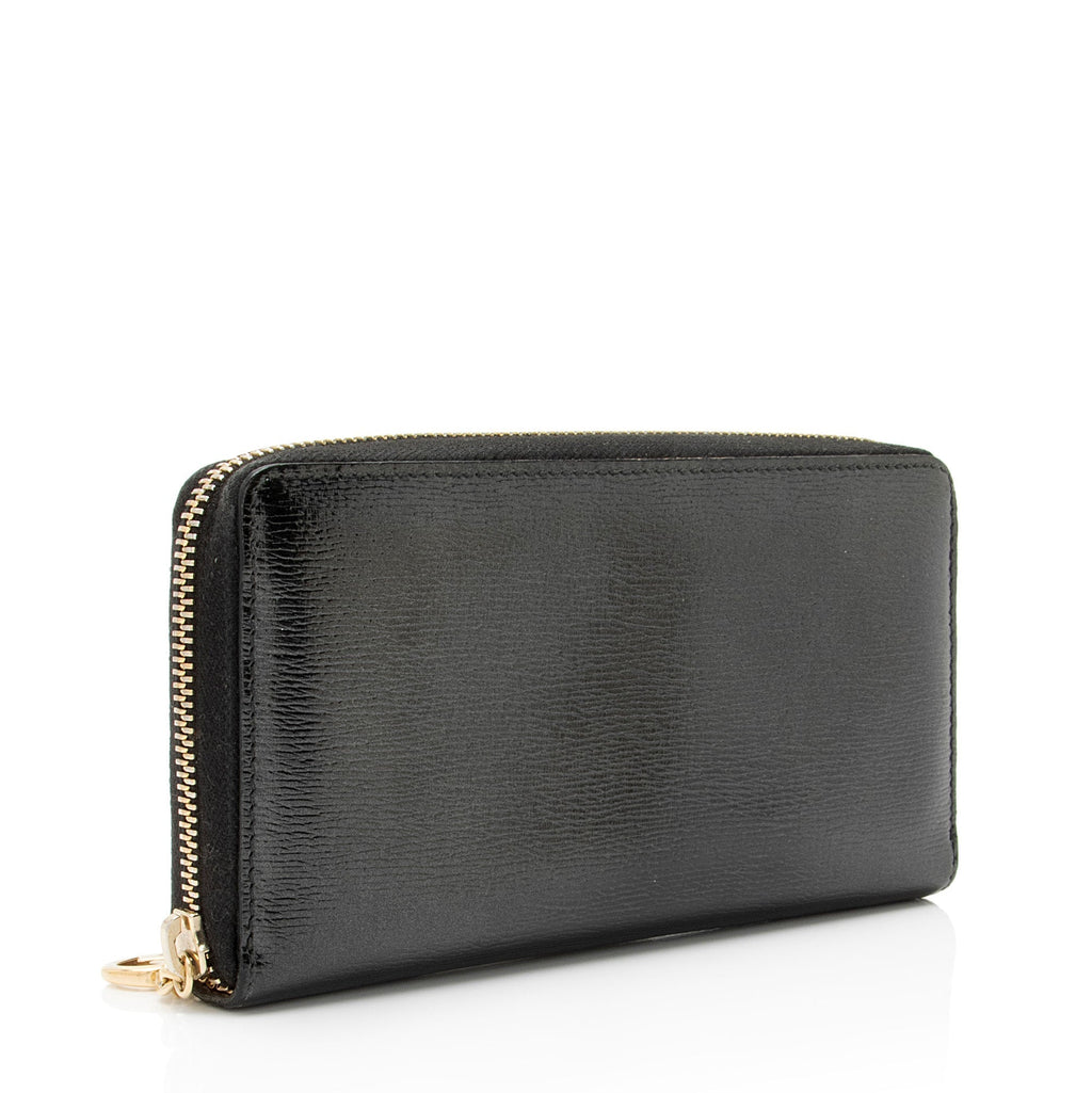 Gucci Glazed Leather Zip Around Wallet