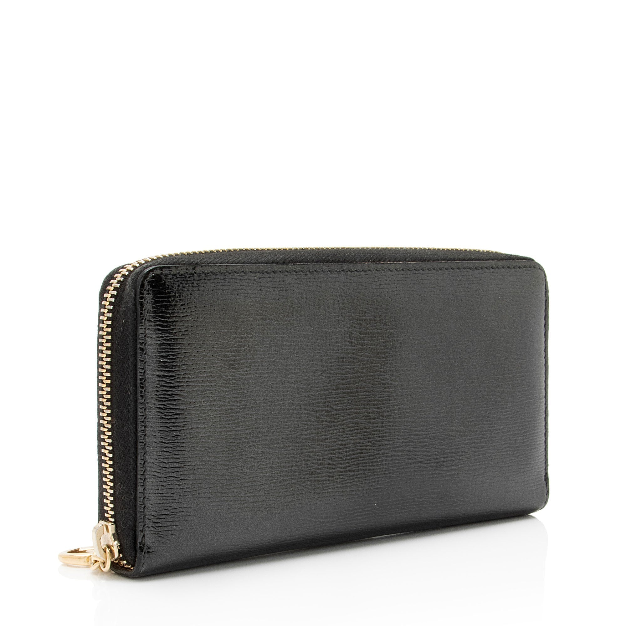 Gucci Glazed Leather Zip Around Wallet