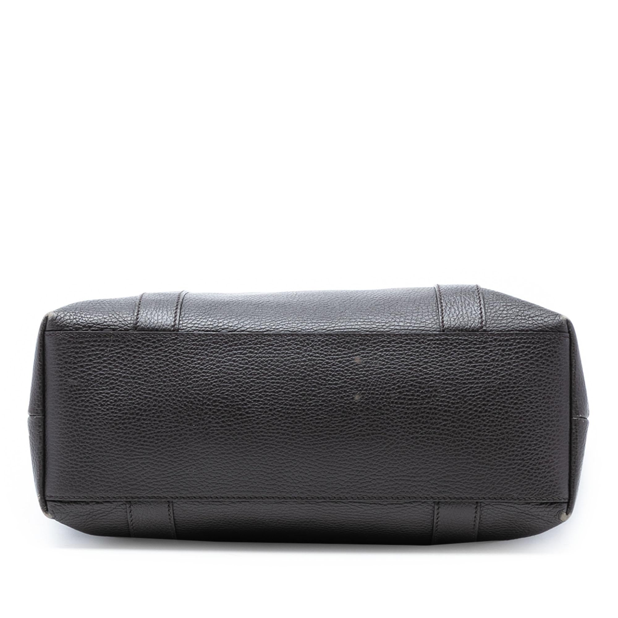 Gucci Grained Calfskin Bamboo Shopper Tote