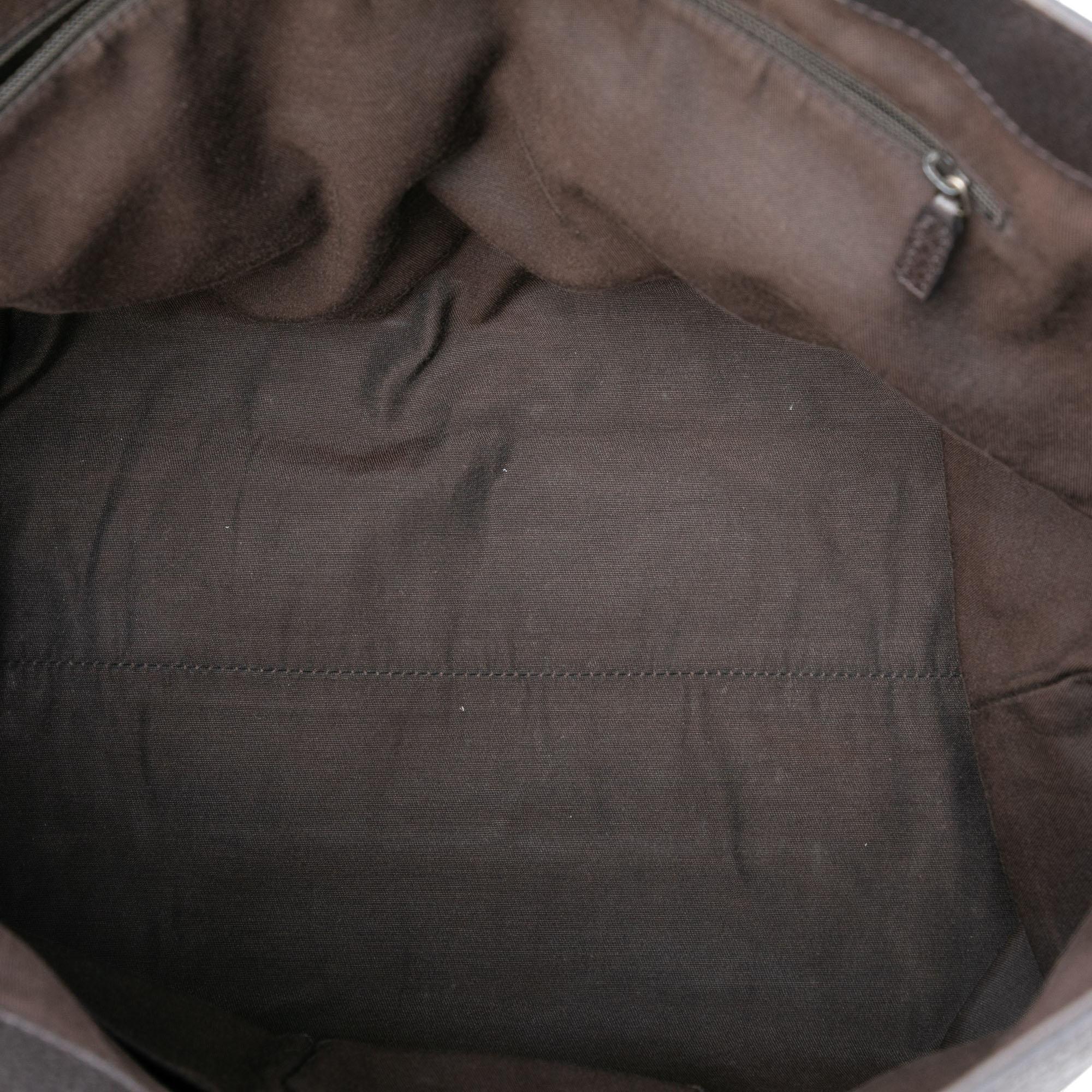 Gucci Grained Calfskin Bamboo Shopper Tote