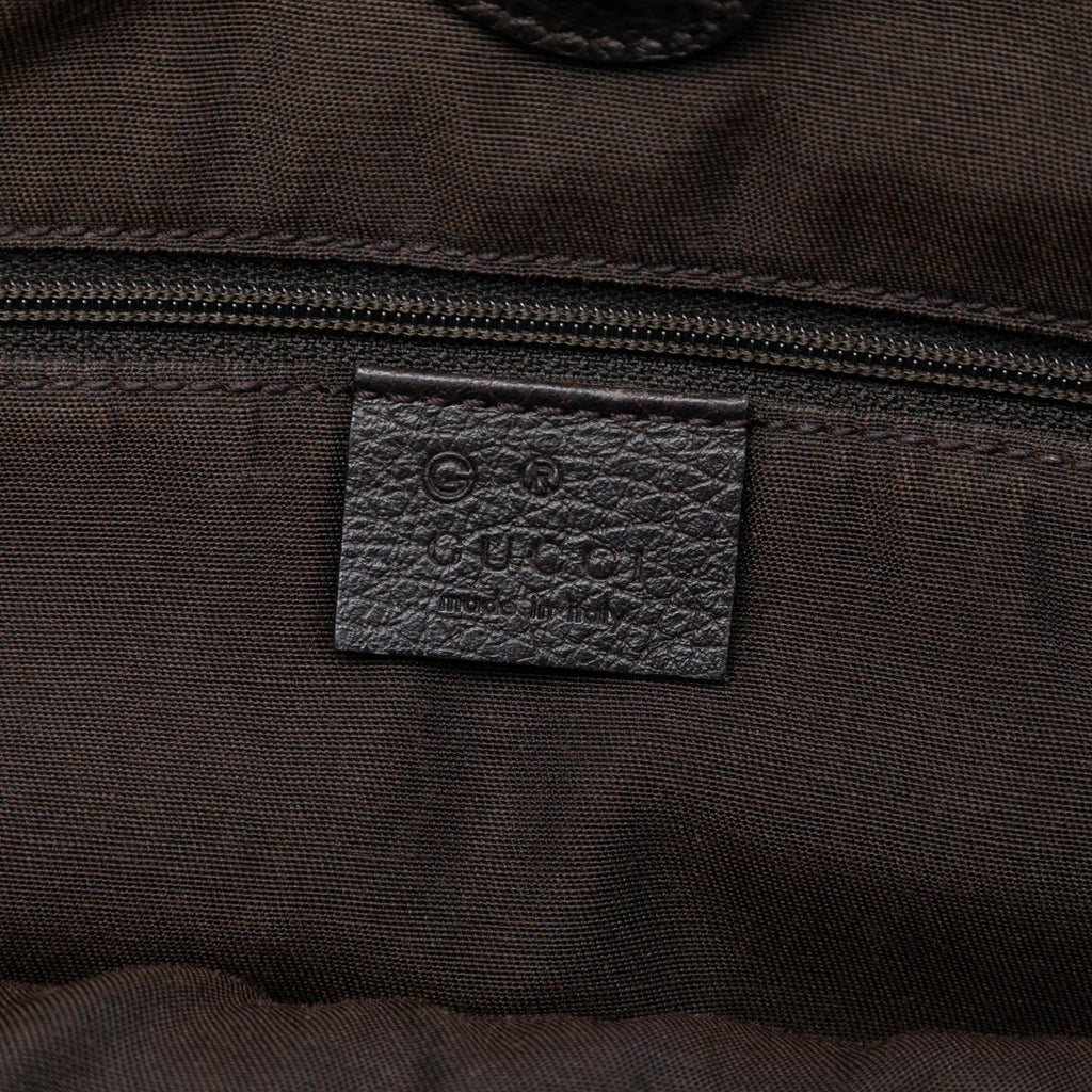 Gucci Grained Calfskin Bamboo Shopper Tote