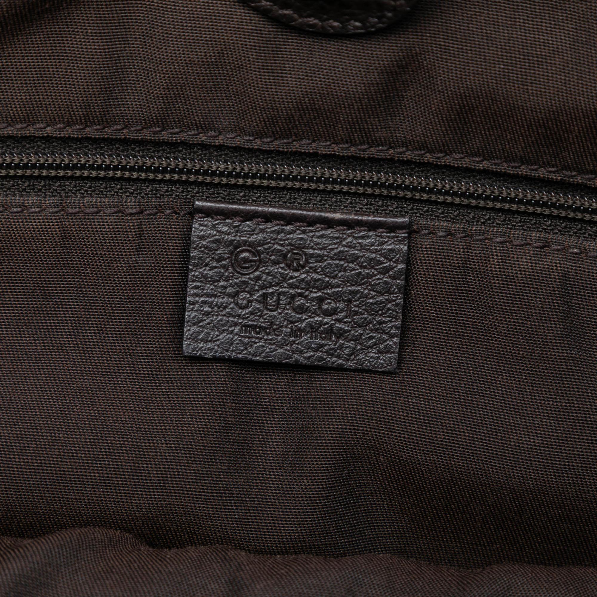 Gucci Grained Calfskin Bamboo Shopper Tote