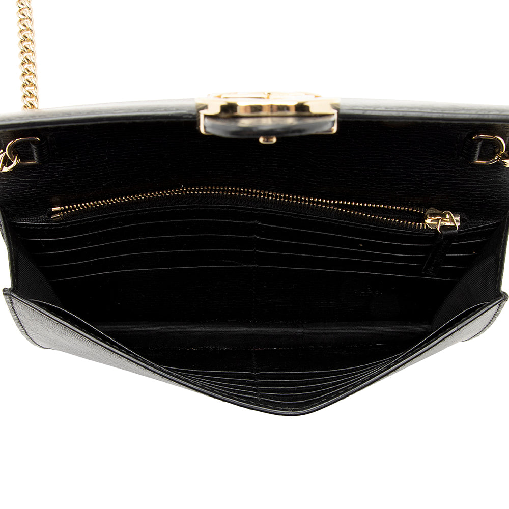 Gucci Grained Calfskin Interlocking G Chain Wallet (SHF-21780)