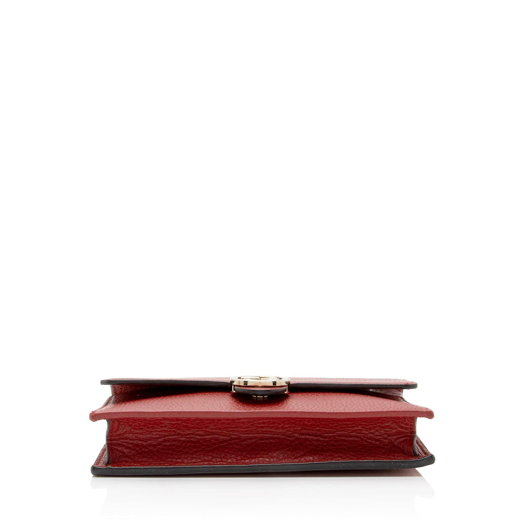 Gucci Grained Calfskin Interlocking G Chain Wallet (SHF-a75ZPj)