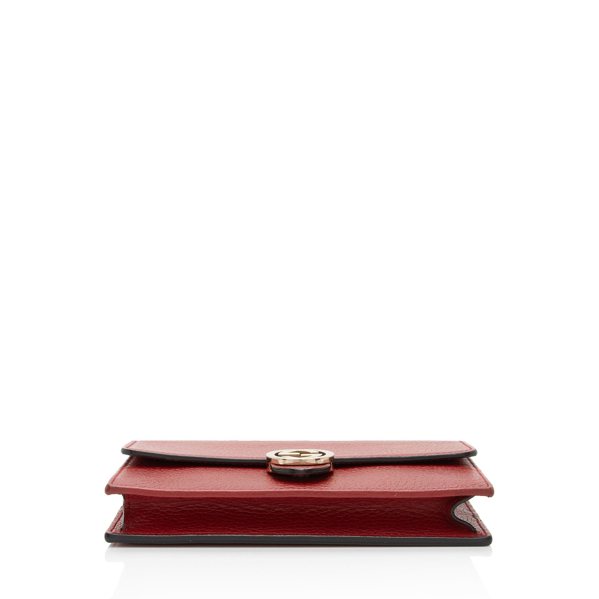 Gucci Grained Calfskin Interlocking G Chain Wallet