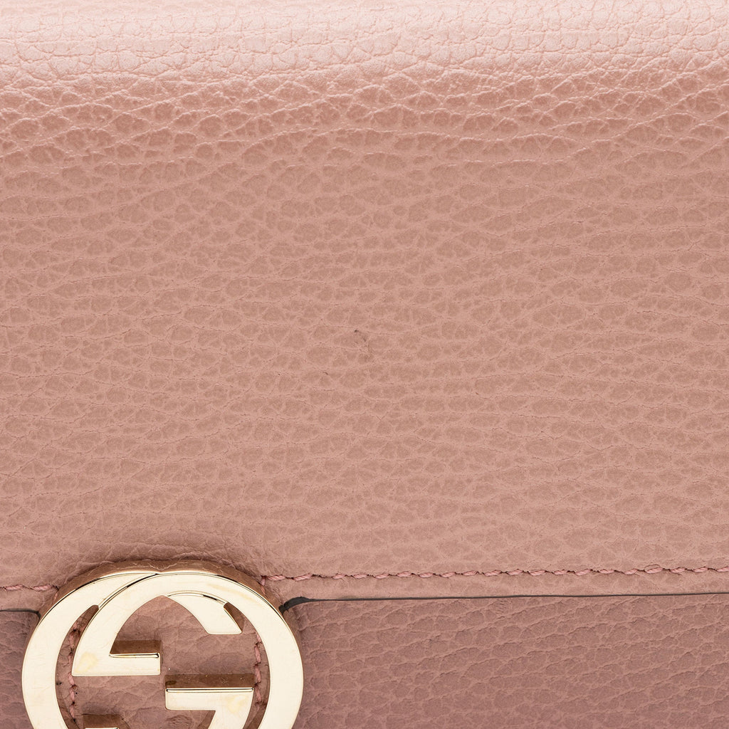 Gucci Grained Calfskin Interlocking G Chain Wallet