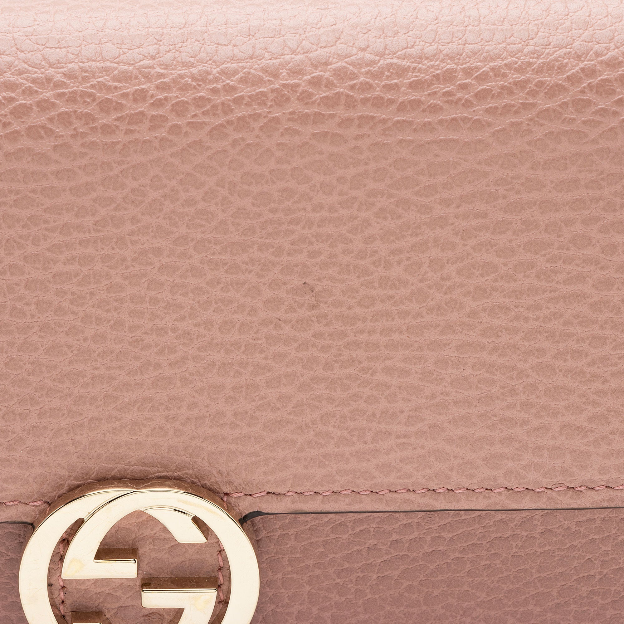 Gucci Grained Calfskin Interlocking G Chain Wallet