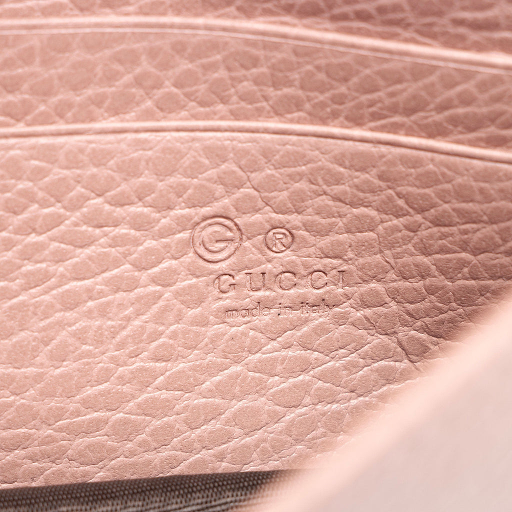 Gucci Grained Calfskin Interlocking G Chain Wallet