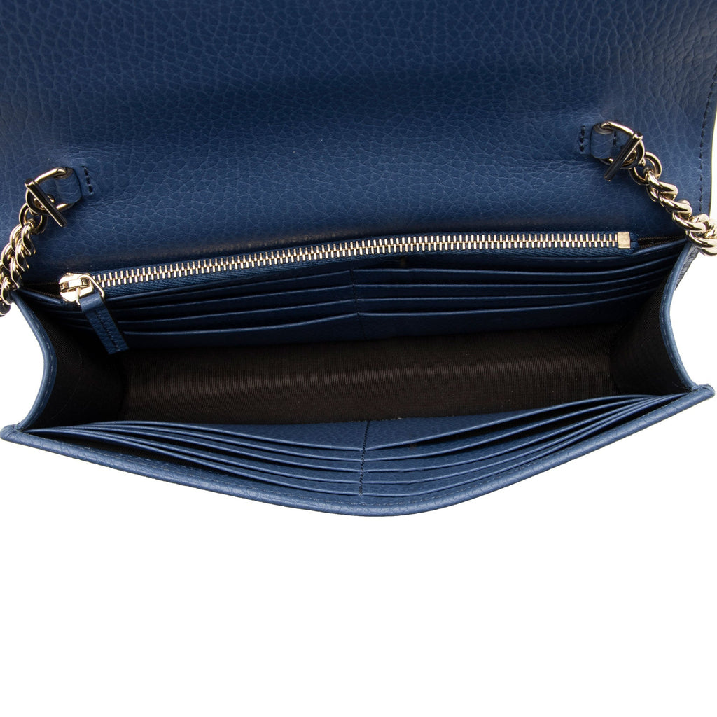 Gucci Grained Calfskin Interlocking G Chain Wallet (SHF-o6QJ2U)