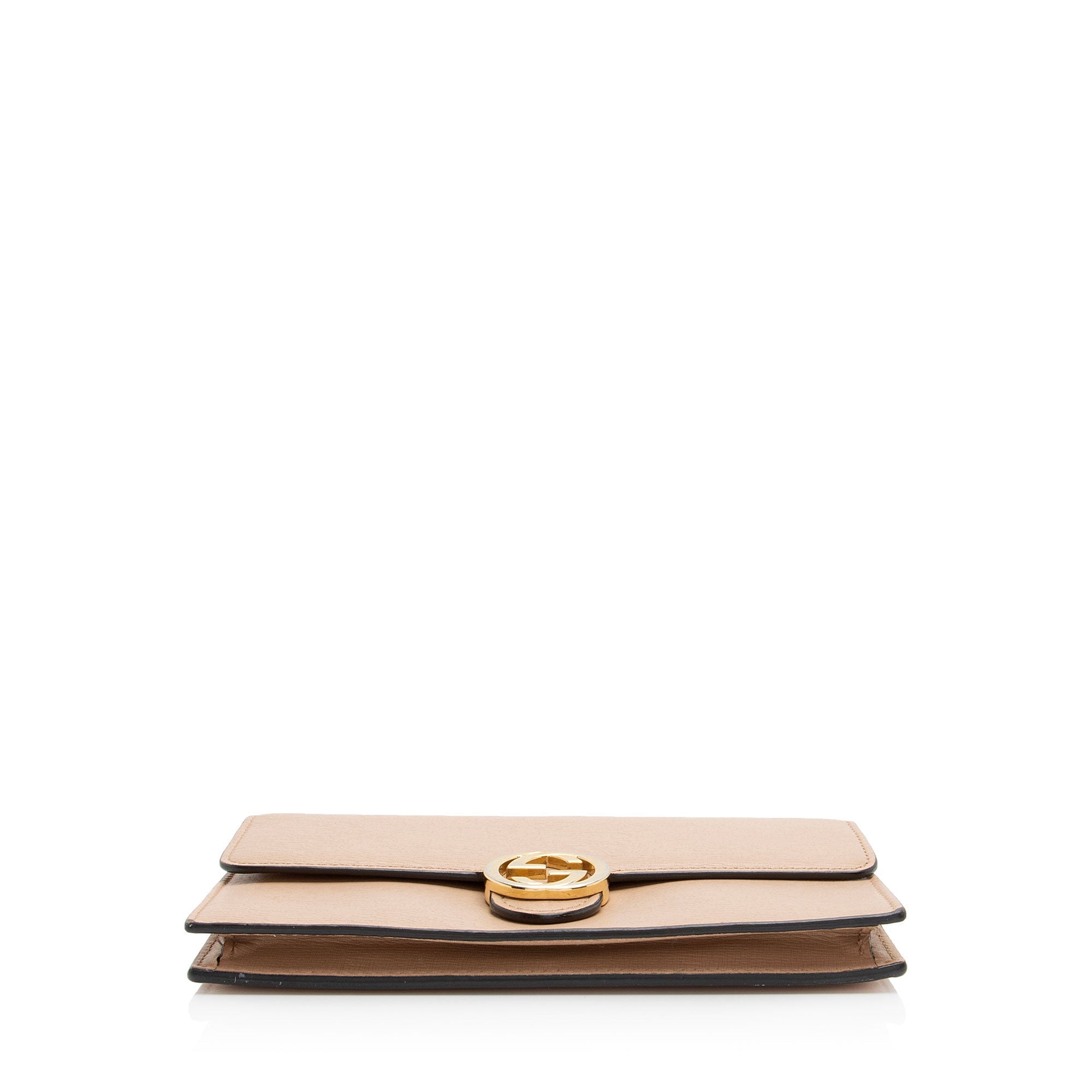 Gucci Grained Calfskin Interlocking G Chain Wallet