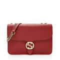 Gucci Grained Calfskin Interlocking G Medium Shoulder Bag (SHF-22611)