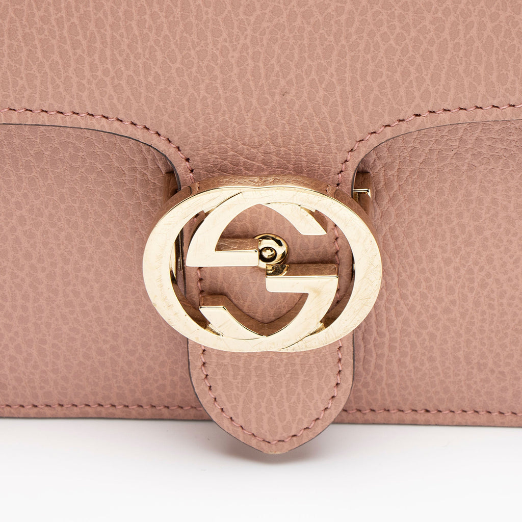 Gucci Grained Calfskin Interlocking G Medium Shoulder Bag