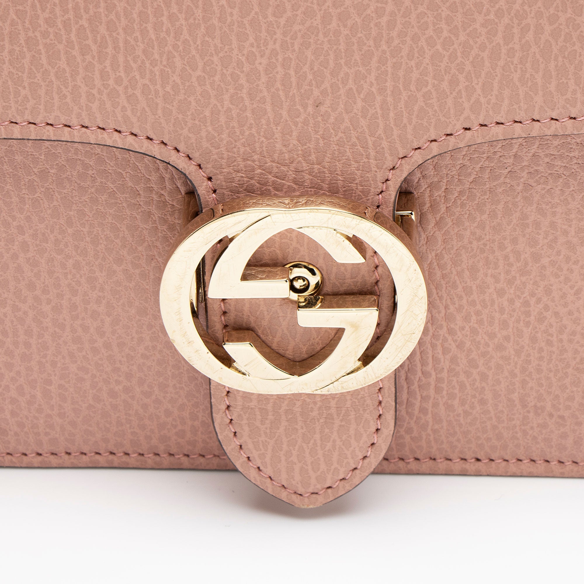 Gucci Grained Calfskin Interlocking G Medium Shoulder Bag