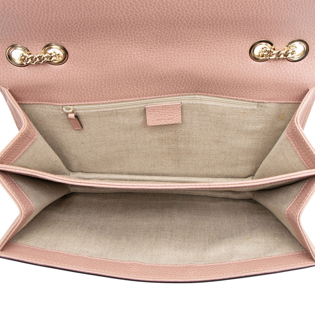 Gucci Grained Calfskin Interlocking G Medium Shoulder Bag