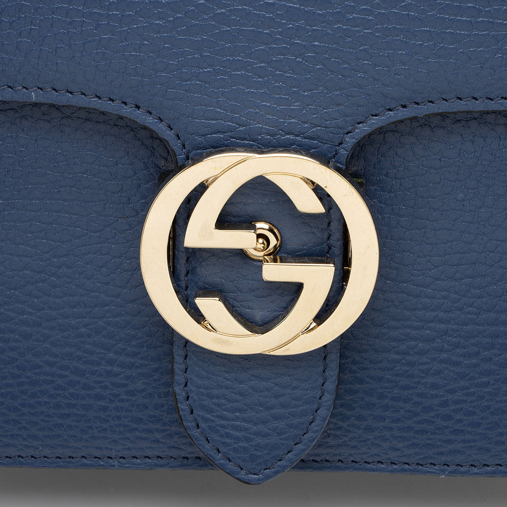 Gucci Grained Calfskin Interlocking G Medium Shoulder Bag